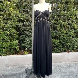 New with Tags Betsey & Adam Sweetheart Studded Black Maxi Dress Women’s 8
